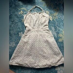 Urban Outfitters S/P off white 100% linen dress with open corset tie style back